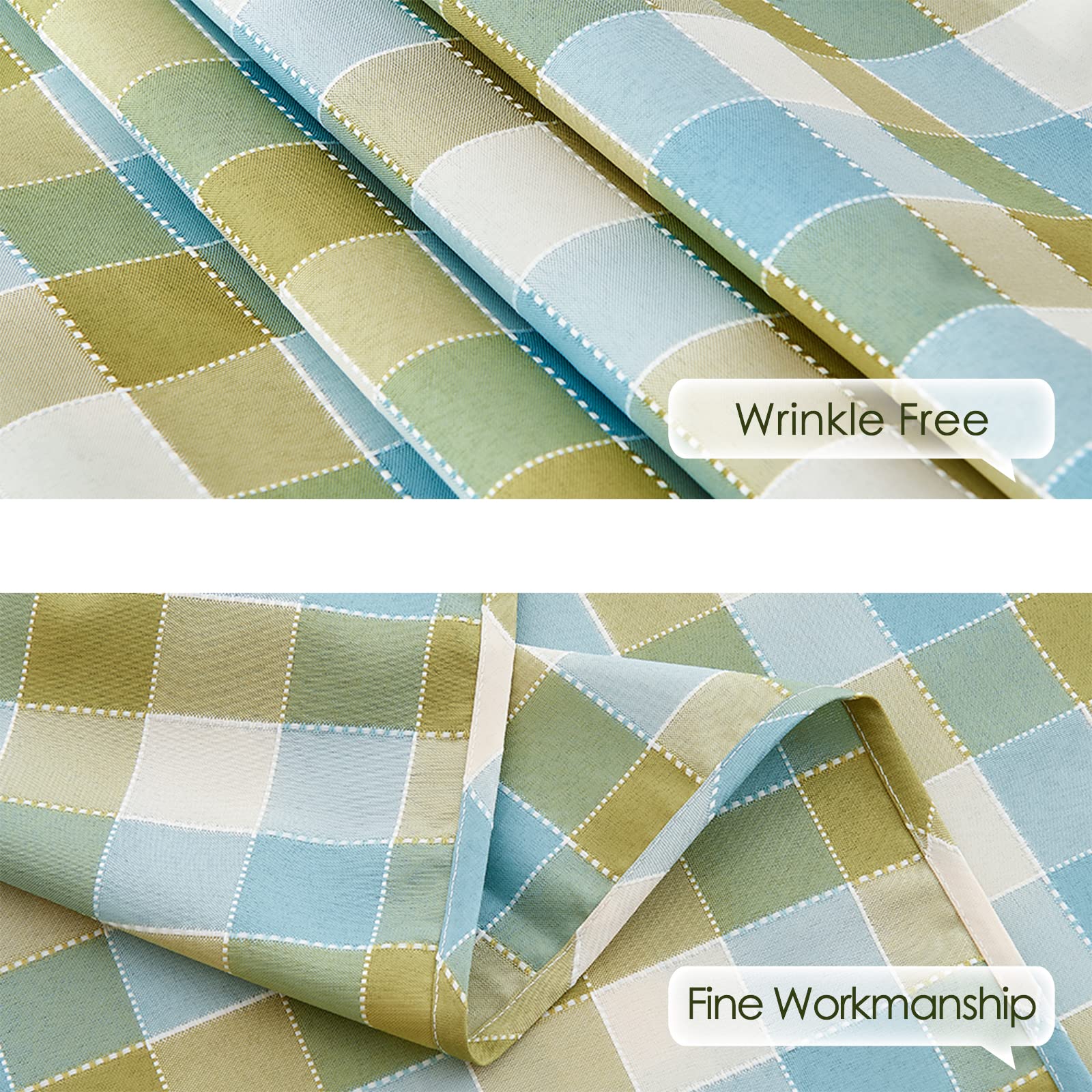 Buffalo Plaid Reversible Washable Tablecloth - Yarn Dyed Gingham Checkered Rectangle Table Cover for Kitchen, Dining, Holiday Dinner & Outdoor Picnic - Blue Green 55×95 Inches - Perfect for Easter Decorations & Family Gatherings