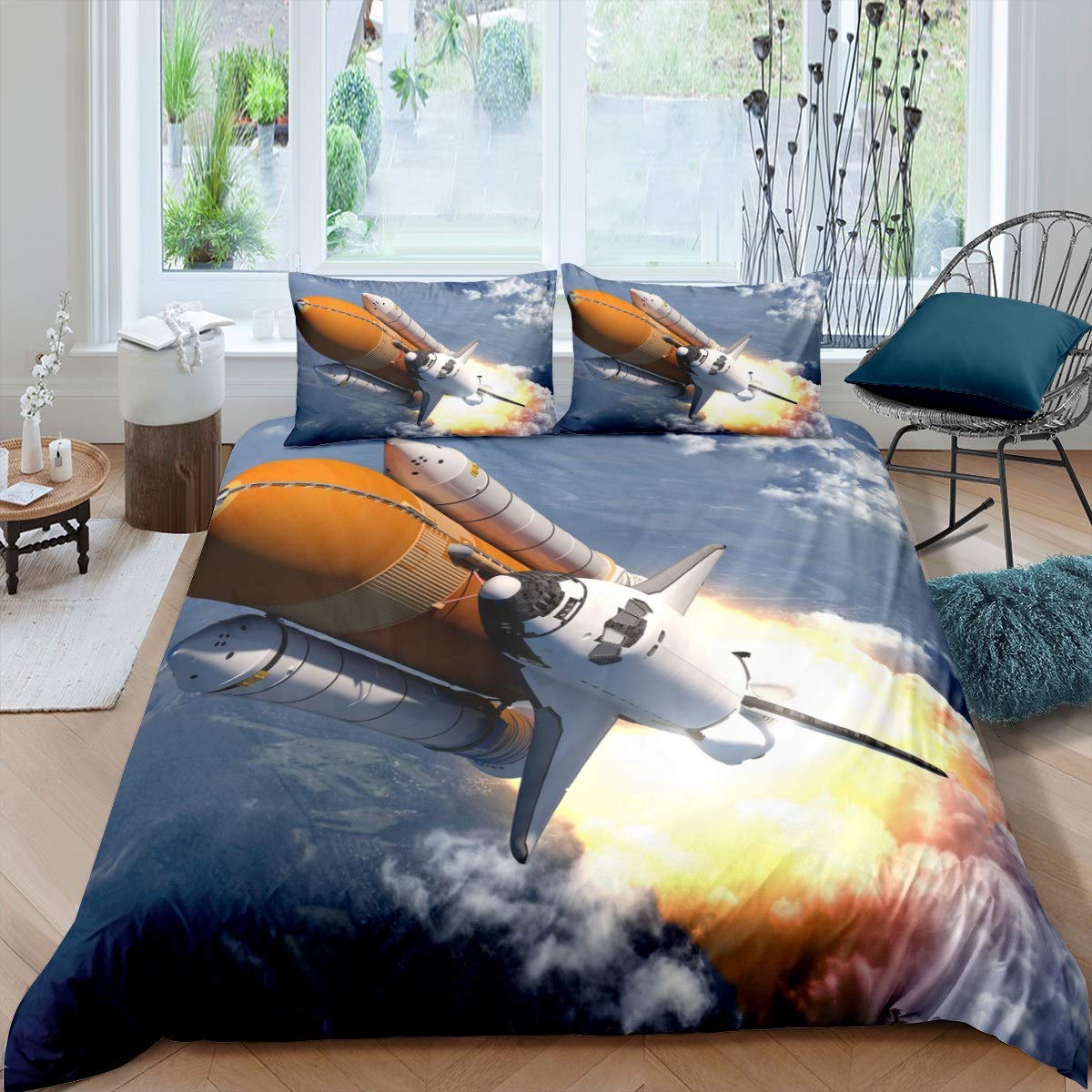 Galaxy Duvet Cover Set for Kids & Teens - Full Size 3Pcs Space Themed Bedding with Planets & Stars | Outer Space Adventure Bedroom Decor for Boys & Girls | Perfect for Themed Rooms & Sleepovers