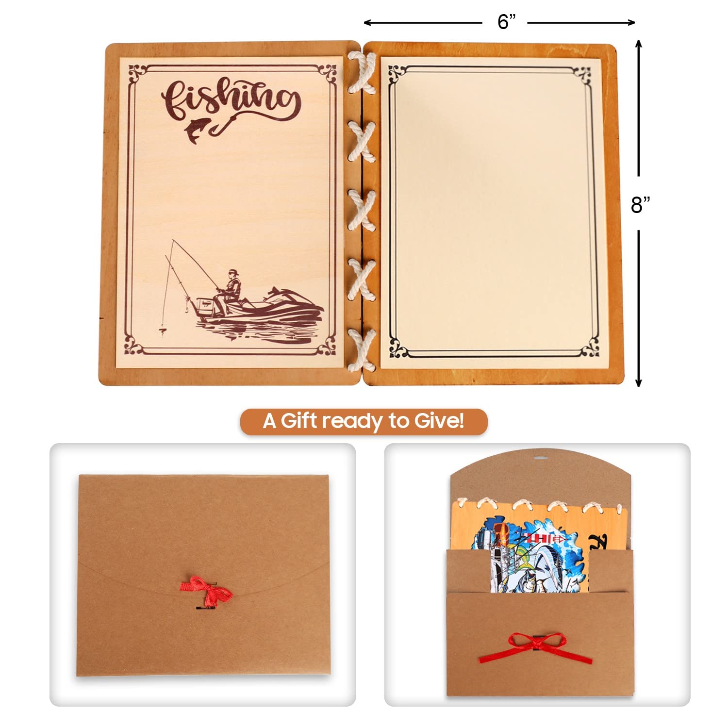 Unique Wooden Camping Cards for Father’s Day, Birthday, Anniversary - Eco-Friendly 6x8 inch Greeting Cards to Show Appreciation - Perfect for Outdoor Lovers, Gifts & Special Occasions