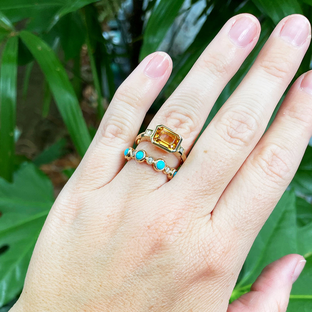 14K Yellow Gold Citrine & Diamond Ring for Women - Elegant Birthstone Jewelry for Gifts, Anniversaries & Special Occasions