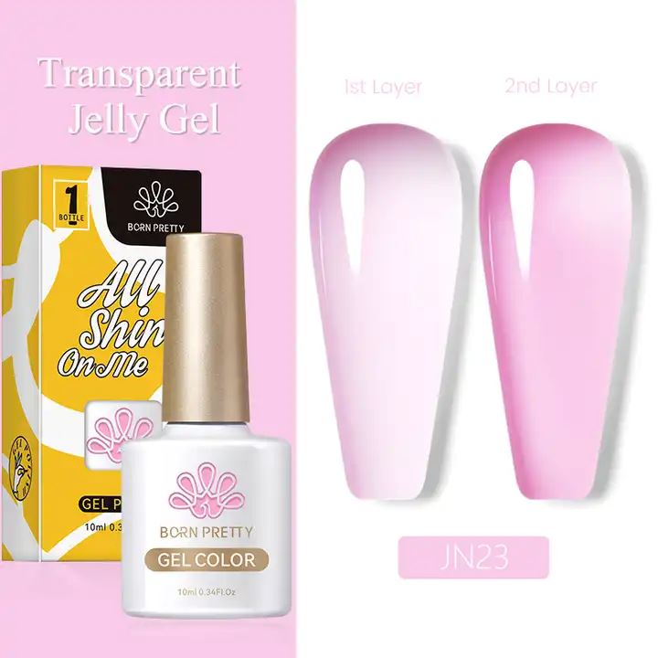 Born Pretty Jelly Nude Gel Polish - Long Lasting Soak Off UV LED Nail Polish for Salon & Home Manicure - Perfect for Weddings, Parties & Everyday Wear