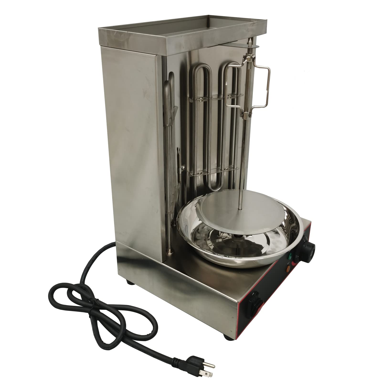 TECHTONGDA Commercial Electric Vertical Broiler - Shawarma Doner Kebab Gyro Grill Machine with Adjustable Temperature & Meat Drip Pan | Perfect for Restaurants, Food Trucks & Home Kitchens