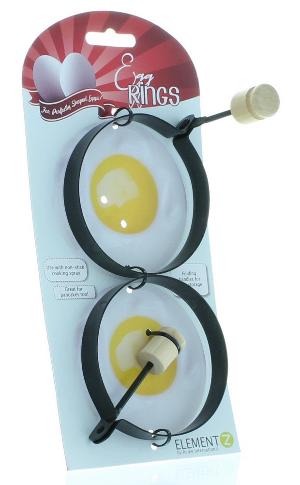 Non-Stick Egg Rings for Perfect Round Eggs - 2 Pack Stainless Steel Egg Shapers - Ideal for Breakfast, Sandwiches & Burgers - ACME Kitchen Tools