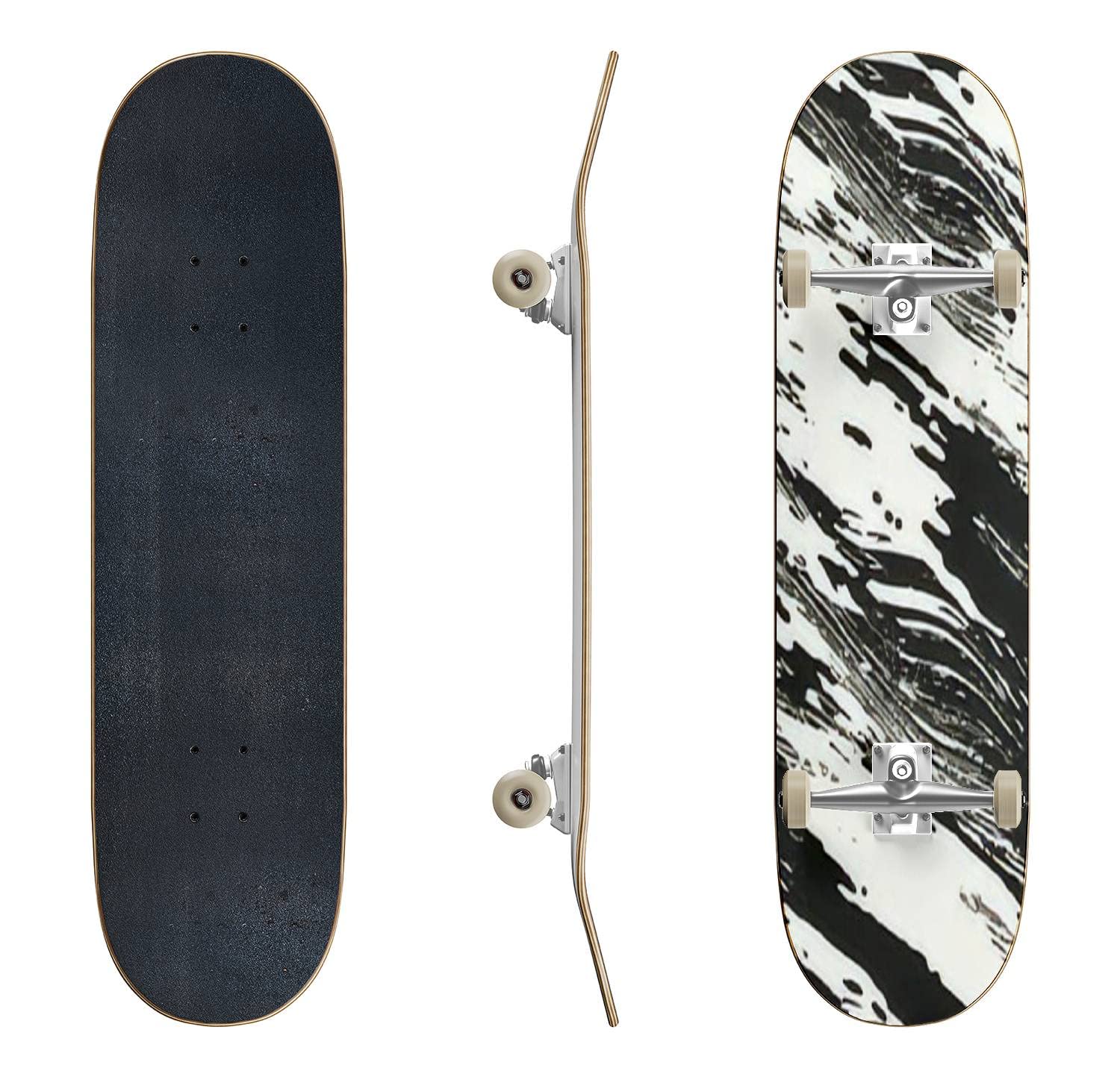 Abstract Spotty Brushed Seamless Concave Skateboard - Durable Longboard for Beginners & Professionals | Extreme Sports, Teen Gifts, Street & Park Riding