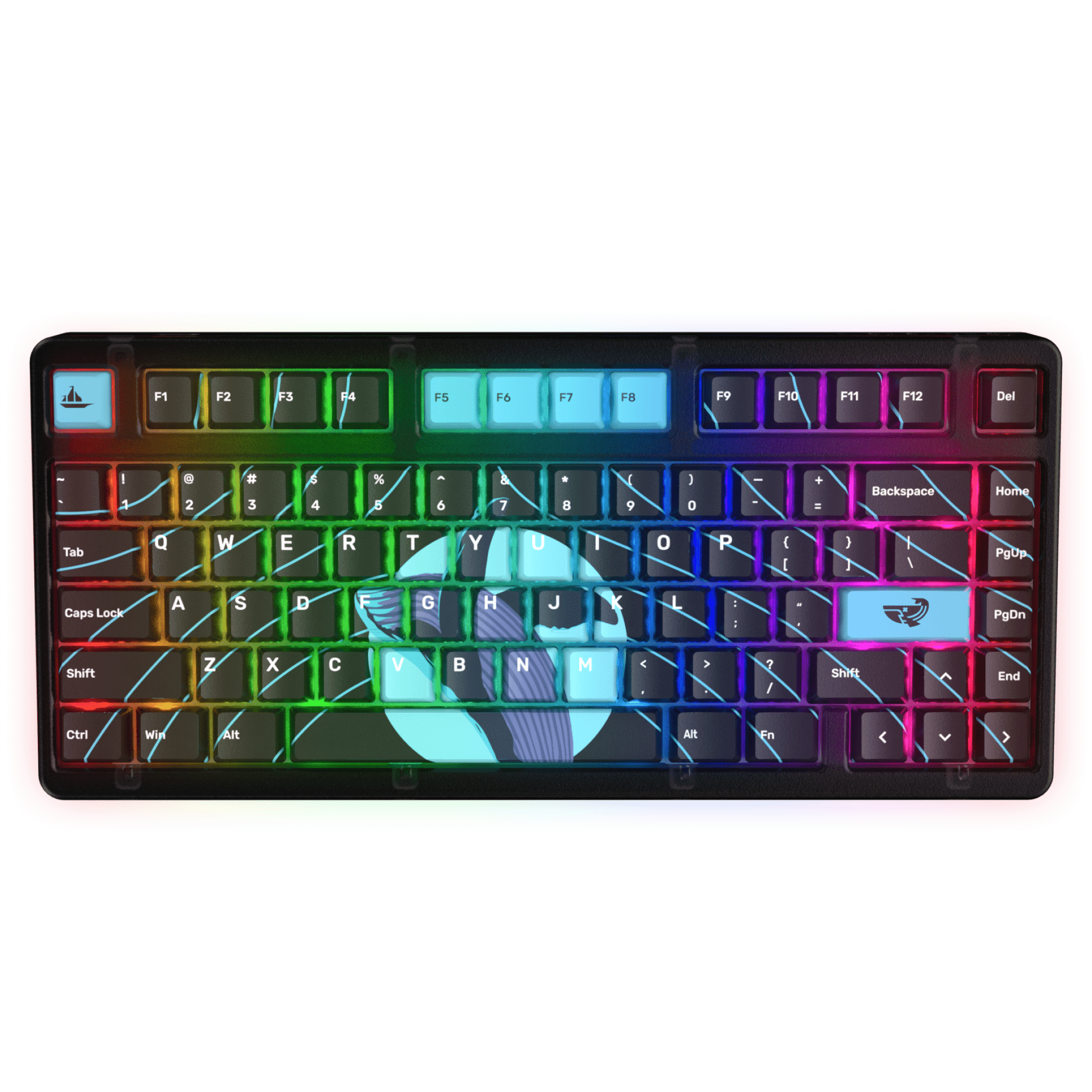 K75 Mechanical Keyboard - RGB Backlit, Hot Swappable, 75% Layout for Gaming & Typing | Space Whale Design | Perfect for Office, Gaming & Programming