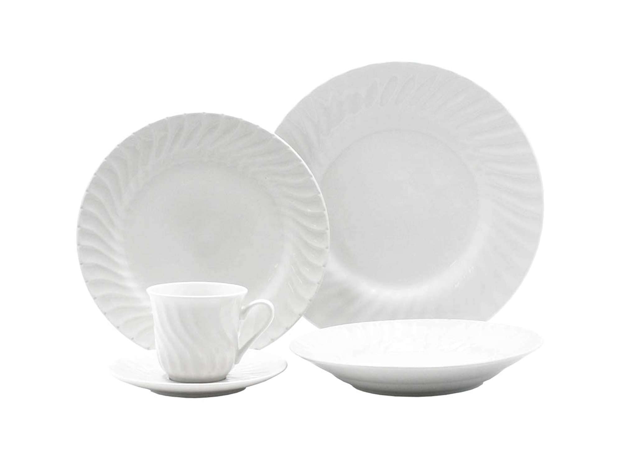 Lynns Paradise 20-Piece Dinnerware Set - Imperial White Porcelain Tableware for Formal Dining, Entertaining & Everyday Use