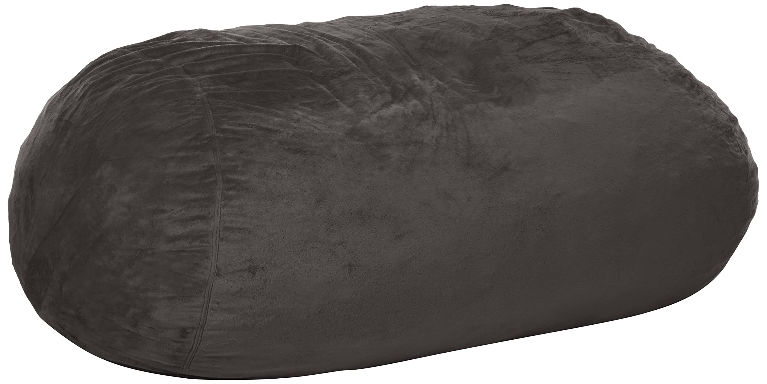 Ultra Soft 6-Foot Chill Sack Bean Bag Chair Cover - Charcoal Gray Faux Fur | Perfect for Living Room, Game Room & Dorm Relaxation