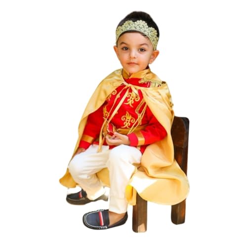 Prince Charming Shrek Movie Costume for Baby Boys - Red & White Outfit (6T US Kids Size) | Halloween Dress Up, Cosplay, Birthday Party Costume
