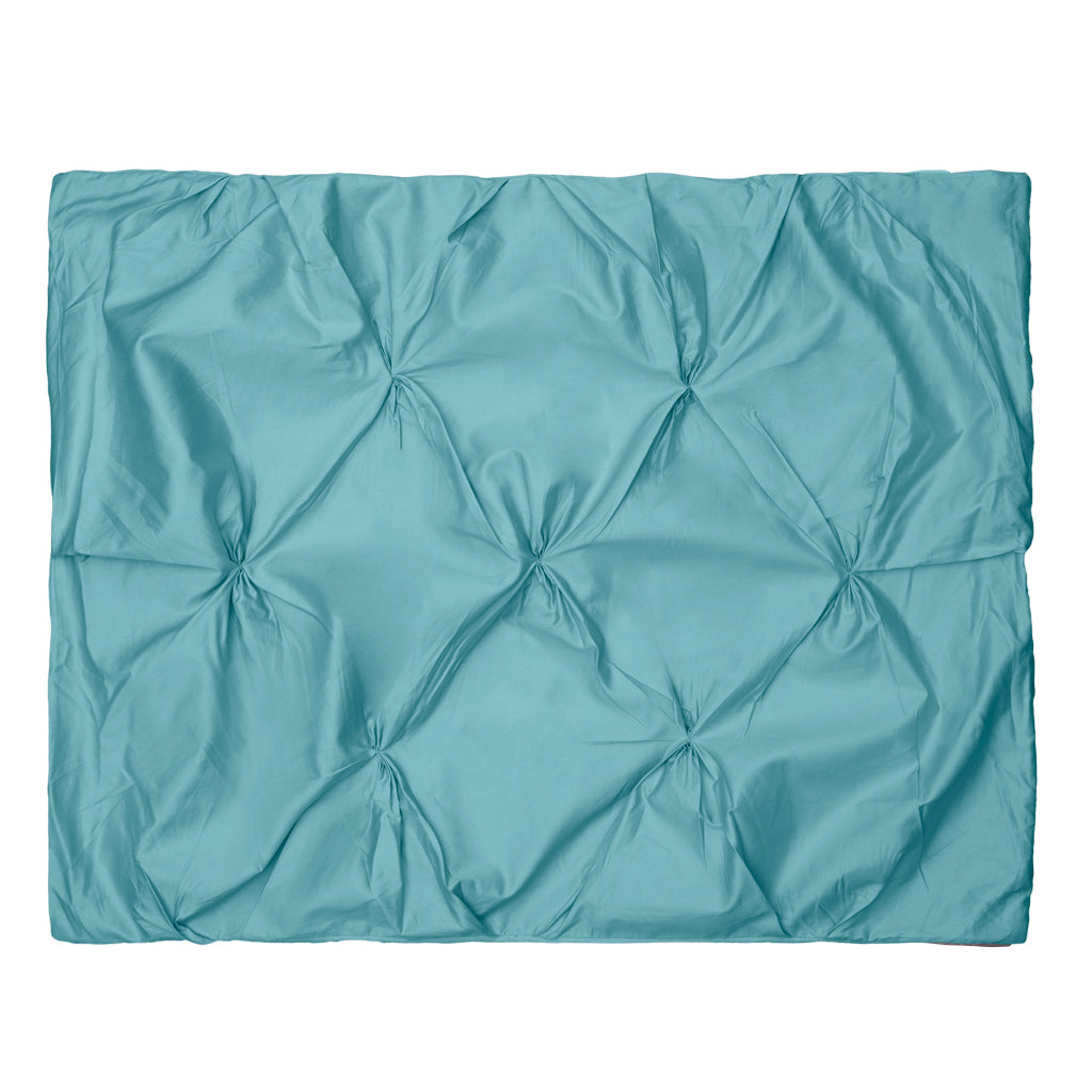 Valencia Turquoise Pintuck Sham Pair - Premium 100% Cotton Decorative Pillow Covers for Bedroom, Living Room & Home Decor