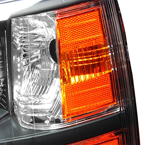 Black Housing Headlight Lamps with Amber Reflector for Chevy Silverado 2nd Gen GMT900 (2007-2013) - High Performance LED Upgrade Headlights - Improved Night Visibility & Off-Road Driving - Durable & Stylish Replacement for Pickup Trucks - Perfect for Daily Commute, Night Adventures & Off-Road Trips