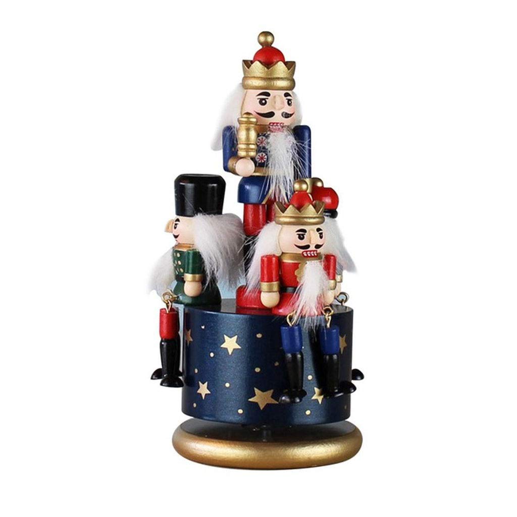 Pinewood Nutcracker Soldier Music Box - Handcrafted Wooden Christmas Music Box with Puppet, Desktop Ornament for Holiday Decor, Birthday Gift (Color C) | Perfect for Christmas Tree Decorations, Mantel Displays & Festive Home Decor