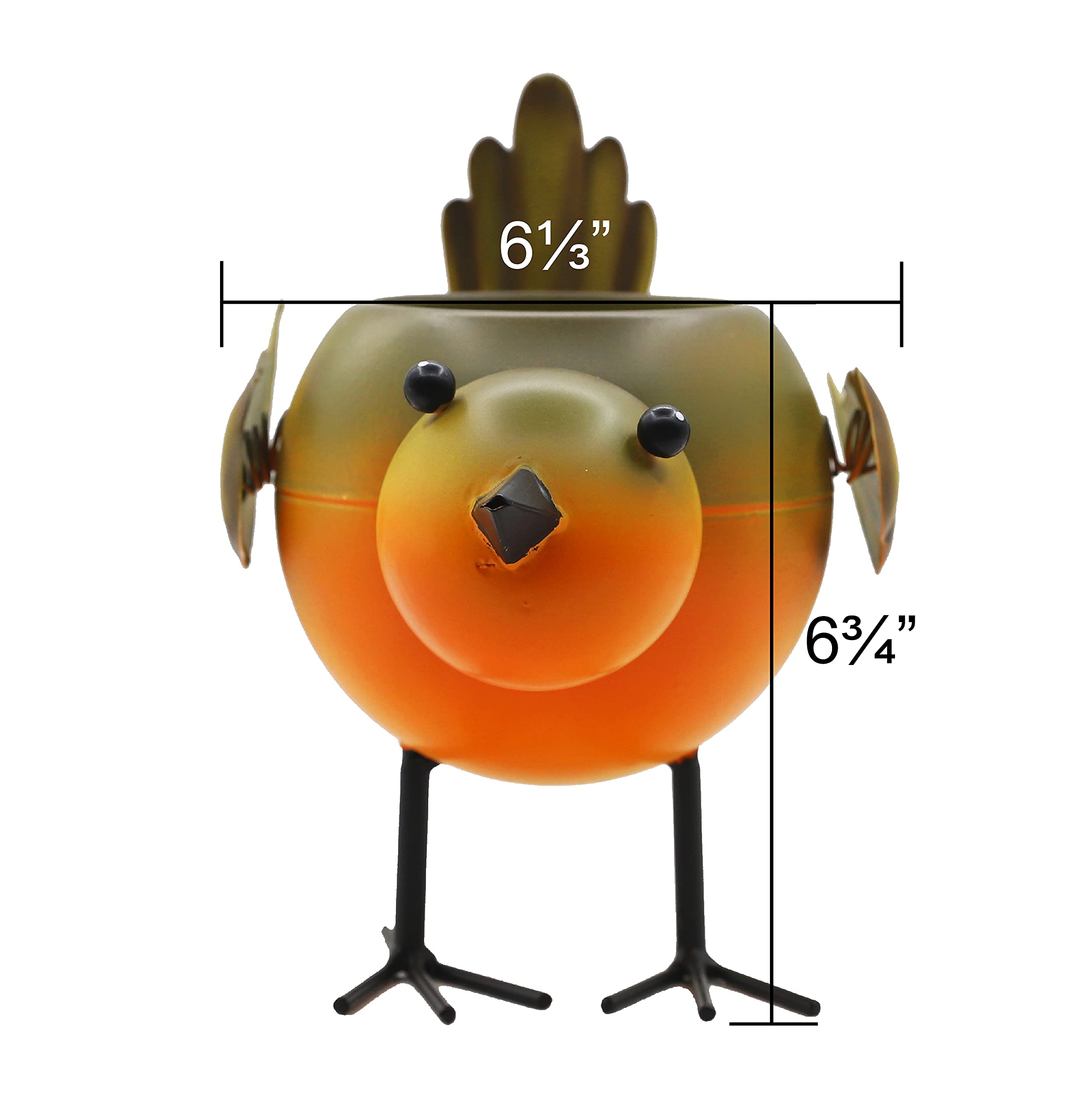 Metal Bird Planter with Liner for Succulents - Indoor/Outdoor Gardening Decor, Kitchen & Home Plant Decoration - Perfect for Windowsills, Desks & Gift Giving