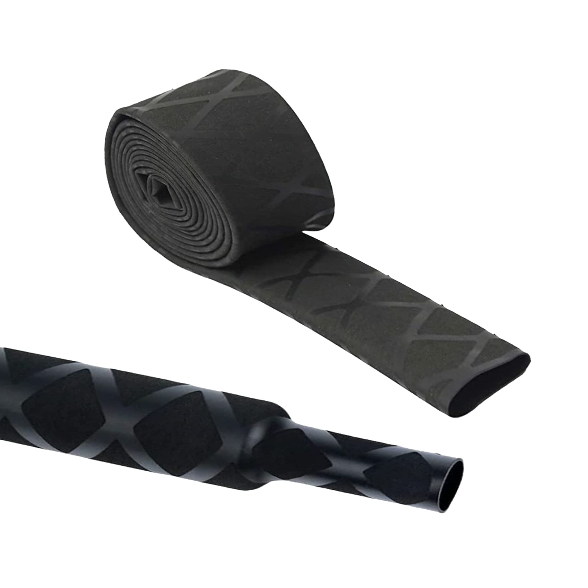 Premium Heat Shrink Tubing for Fishing Rods - 20mm Diameter, 63in Length - Non-Slip Grip Handle with Insulation - Black Waterproof Sleeve for Rod Repair & DIY Projects (Great for Saltwater/Freshwater Fishing, Kayak Rods, Ice Fishing)