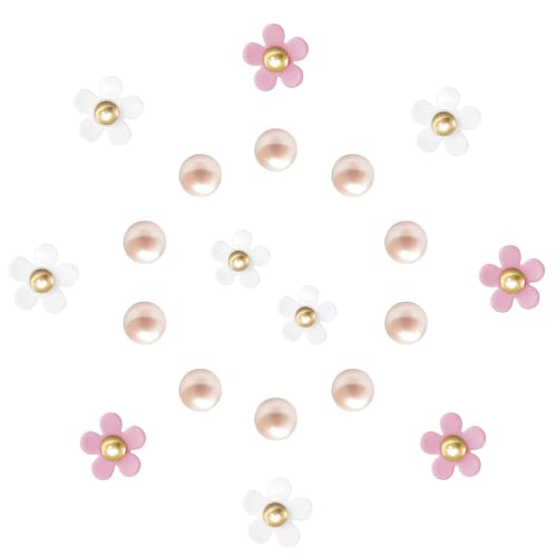 Flower Charms with pearl - 20 PCS