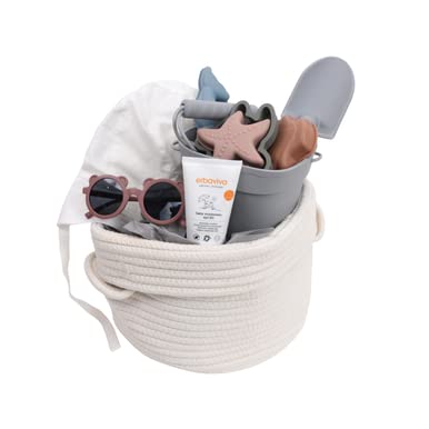 Organic & Eco-Friendly Baby Beach Gift Basket - Summer Essentials for Infants 3-12 Months | Perfect for Beach Outings, Baby Showers & First Birthday Gifts