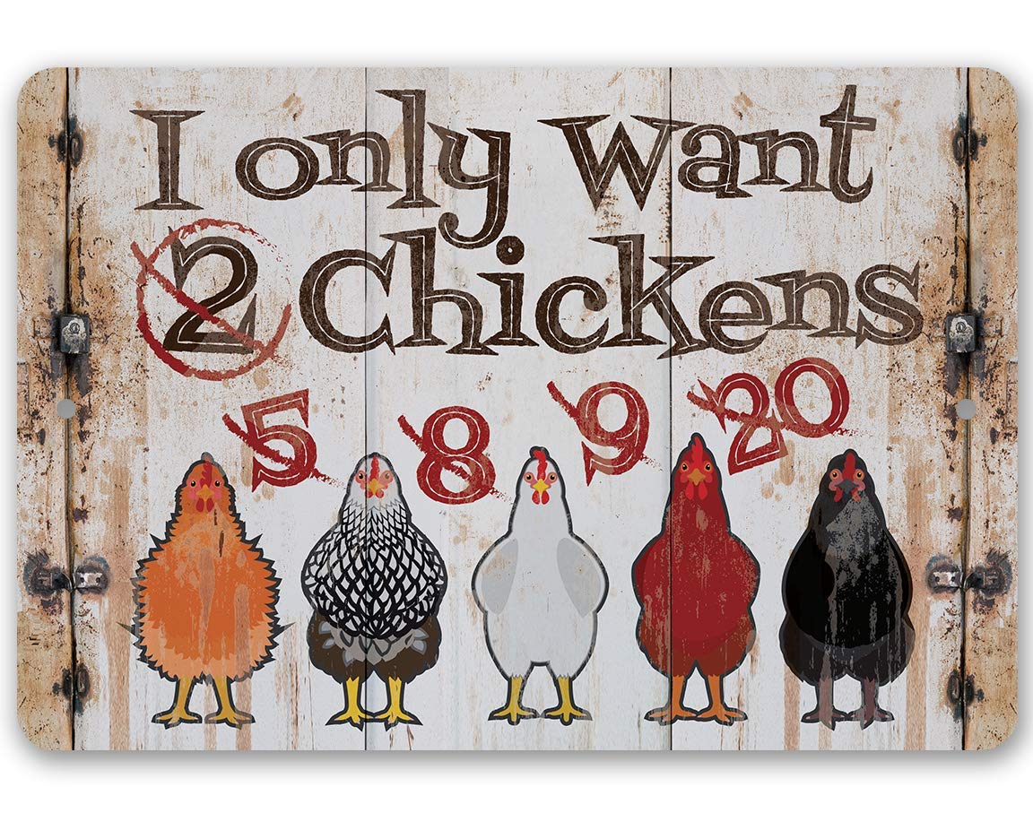 Funny Chicken Coop Sign - 'I Only Want Chickens' Vintage Outdoor Decor for Chicken Owners - Perfect for Coop, Backyard, Farmhouse & Kitchen Decor - Unique Gift Idea for Poultry Lovers