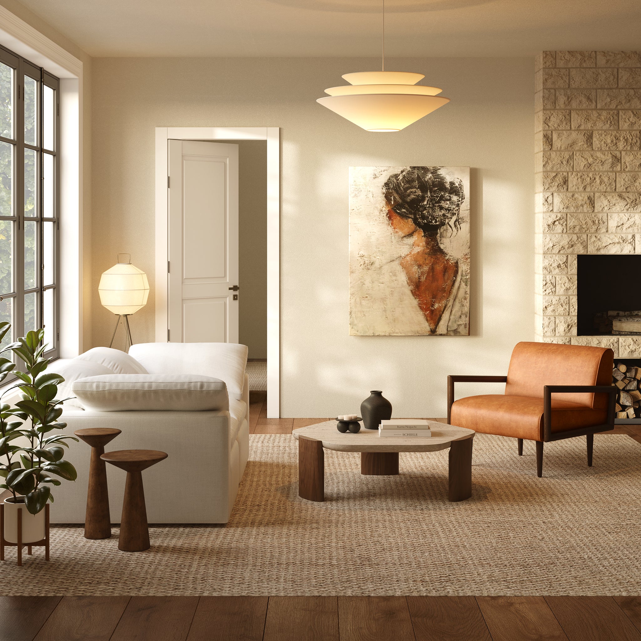 Viborg Modern Lounge Chair - Comfortable Accent Chair for Living Room, Bedroom, Office - Soft Upholstered Fabric with Sturdy Wooden Legs - Perfect for Relaxing, Reading, or Napping