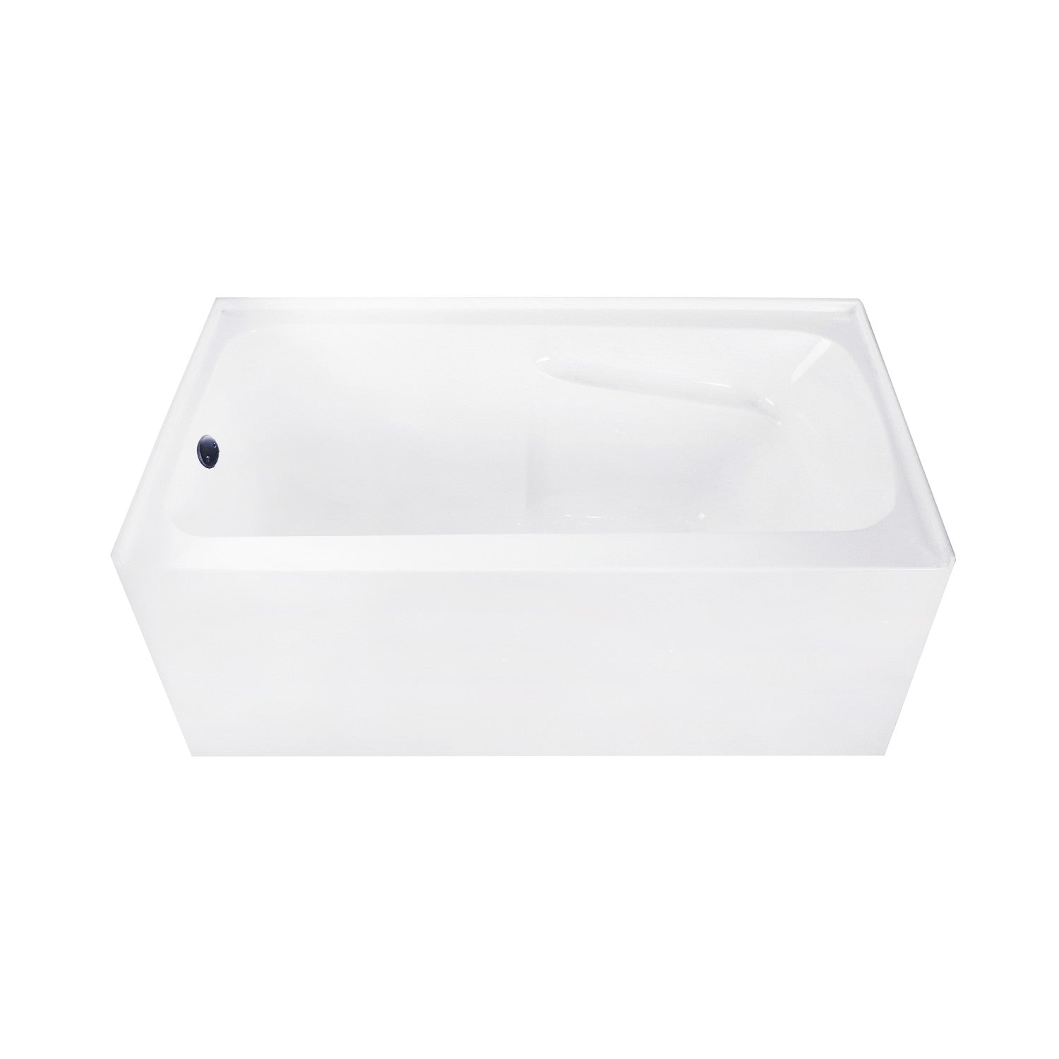 Aqua Eden 54 Inch Acrylic Rectangular 3 Wall Alcove Bathtub Combo with Armrests - Left Hand Drain - Glossy White/Matte Black - Perfect for Modern Bathroom Renovations and Spa-Like Relaxation