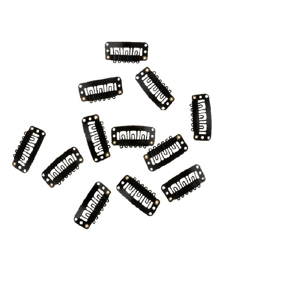 Stylazo 40 Pcs U Shape Snap Clips for Hair Extensions & Weft Wigs - 32mm Black Hair Clips | Perfect for Securing Hair Extensions, Wigs, and Weaves for Natural Look