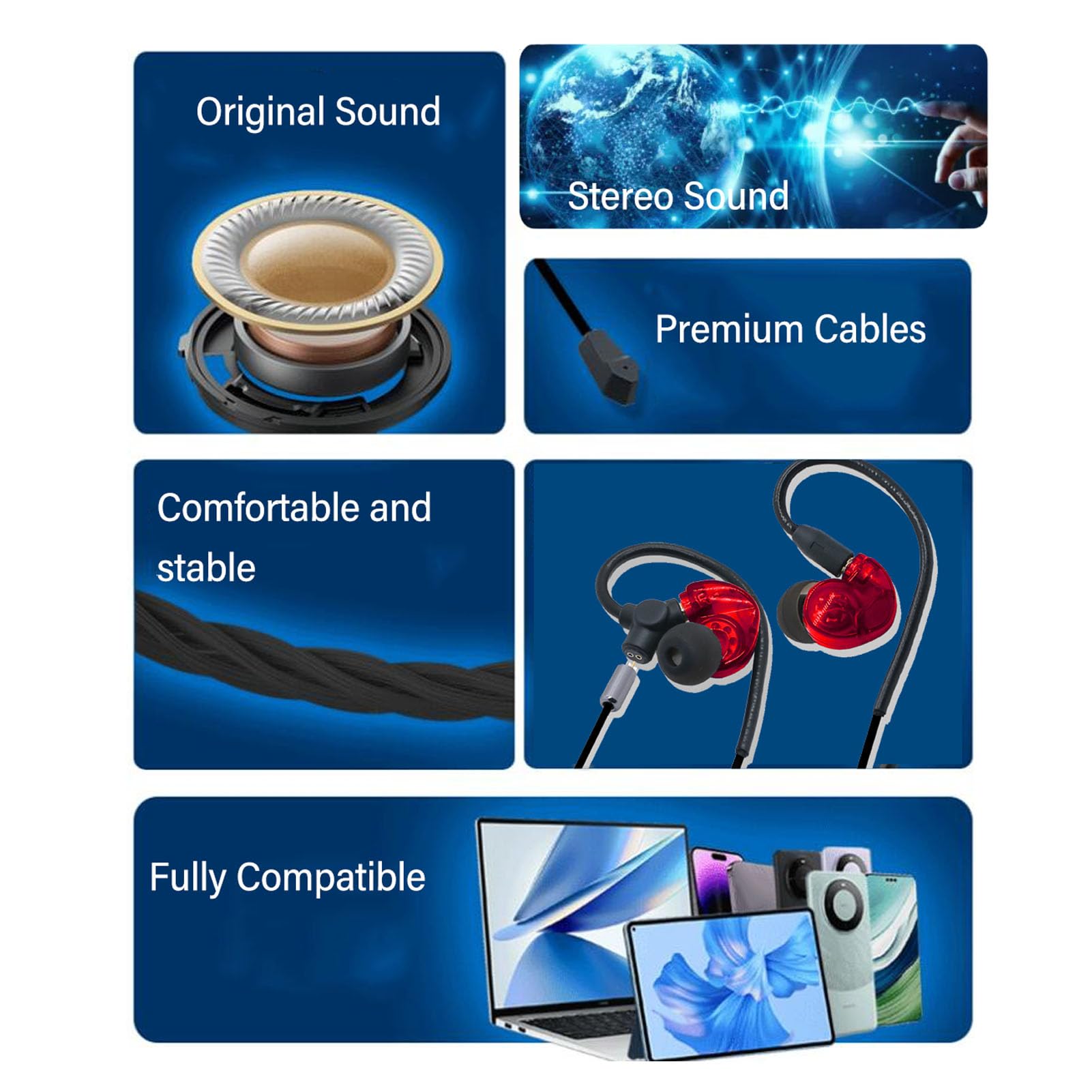 Best Wired Gaming Earbuds with Microphone - 3.5mm Detachable Noise Cancelling Stereo Bass Esports Headphones for PC, Mobile, Tablet, Laptop (Red) - Perfect for Competitive Gaming & Online Meetings