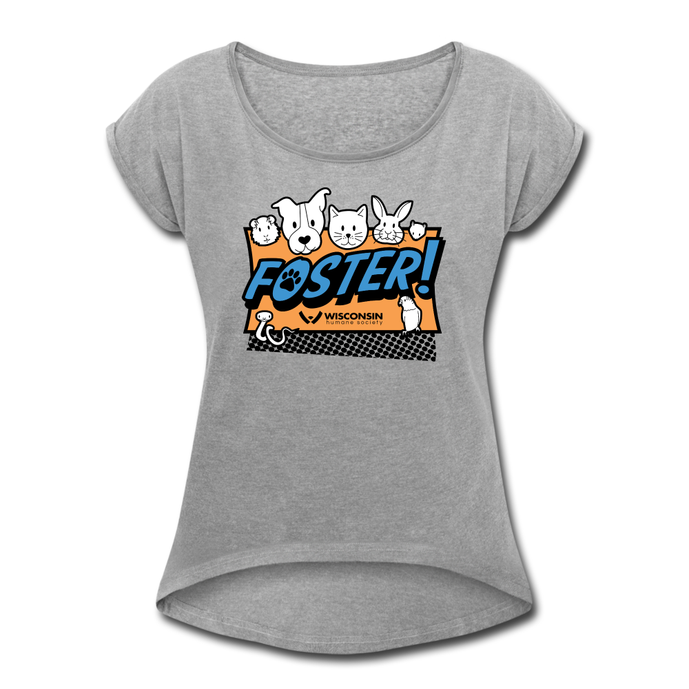 Foster Logo Roll Cuff T-Shirt - Stylish Casual Short Sleeve Tee for Men & Women | Perfect for Everyday Wear, Street Fashion & Outings