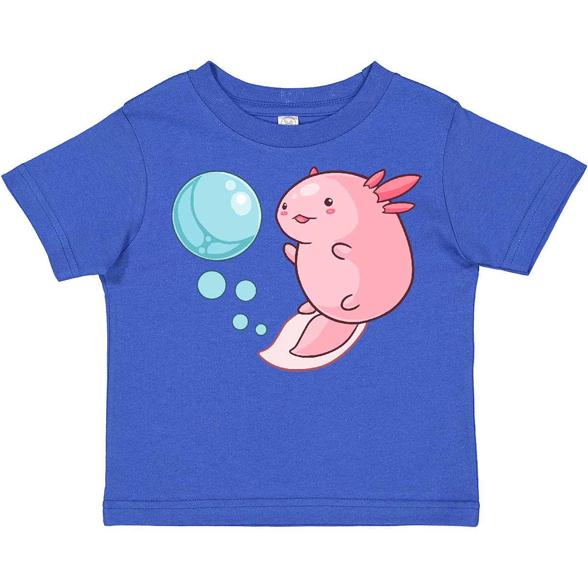 Cute Axolotl and Bubbles Heart Print Toddler T-Shirt - Soft Cotton Kids Tee for Casual Wear & Playtime
