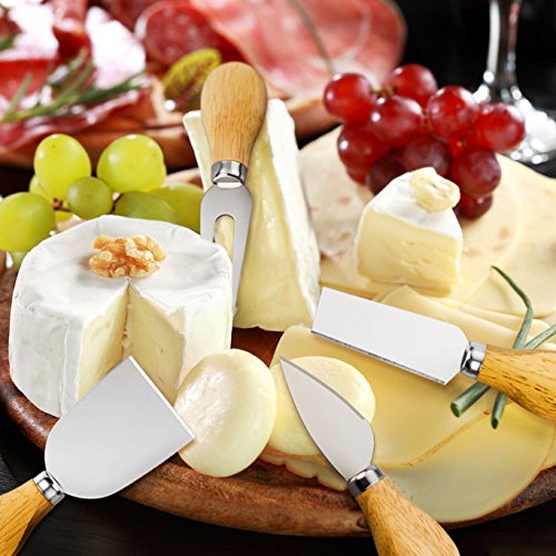 Premium 8-Piece Stainless Steel Cheese Knives Set - 2 Cheese Knives, 2 Cheese Forks, 2 Cheese Slicers & 2 Butter Knives - Perfect for Charcuterie Boards, Cheese Platters, Dinner Parties & Gourmet Entertaining