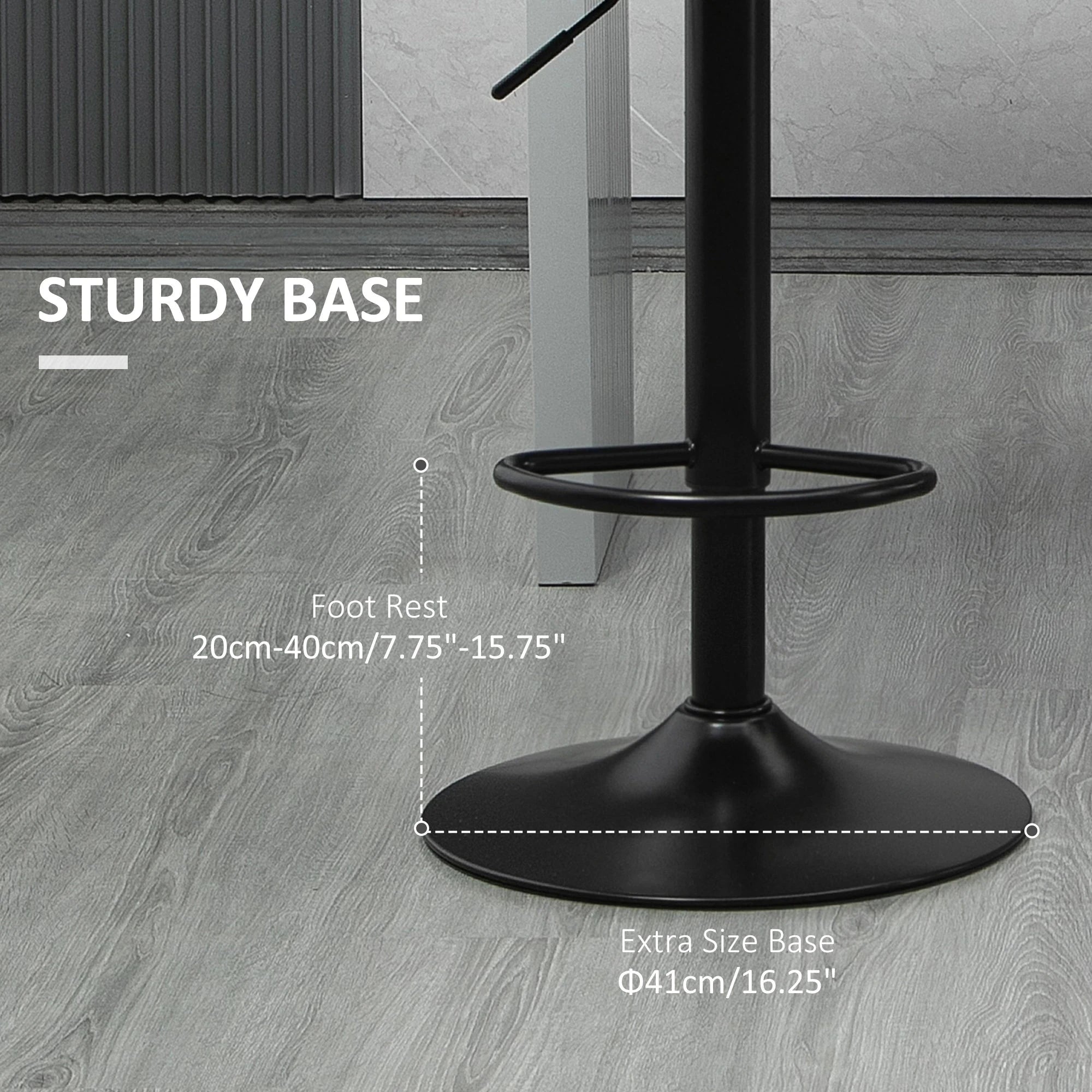 Swivel Adjustable Bar Stools (Set of 2) - Faux Leather & Linen Touch Fabric - 5 Color Options - Perfect for Kitchen Islands, Home Bars & Dining Areas