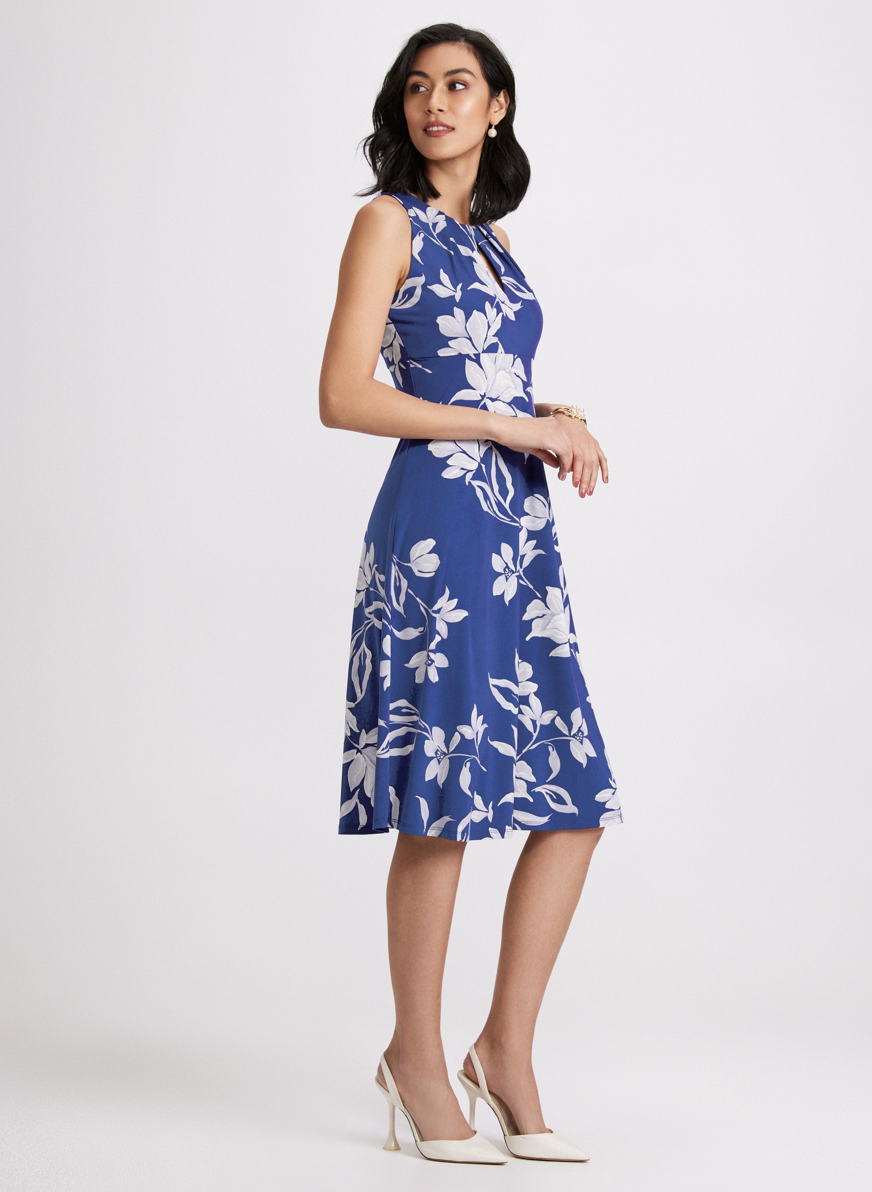 Floral Midi Dress for Women - Summer Boho Flowy Dress with Short Sleeves - Perfect for Beach Vacation, Date Night & Outdoor Parties