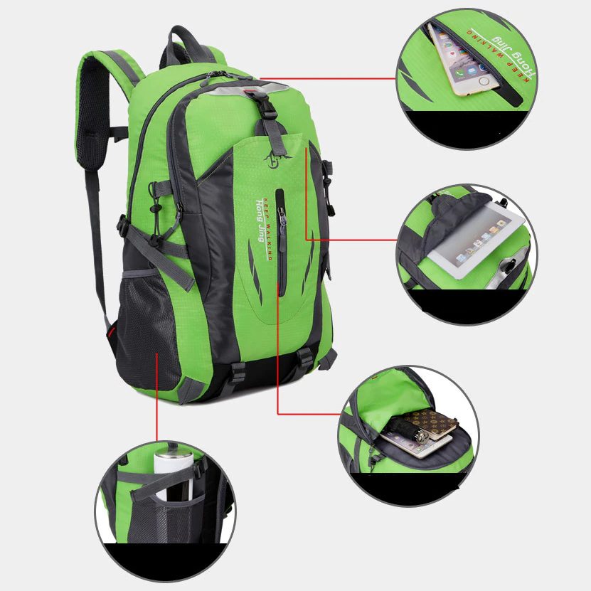 40L Waterproof Hiking Backpack - Lightweight Outdoor Travel Backpack for Camping, Trekking & Mountaineering - Durable Rucksack for Adventure Travel & Daily Commute