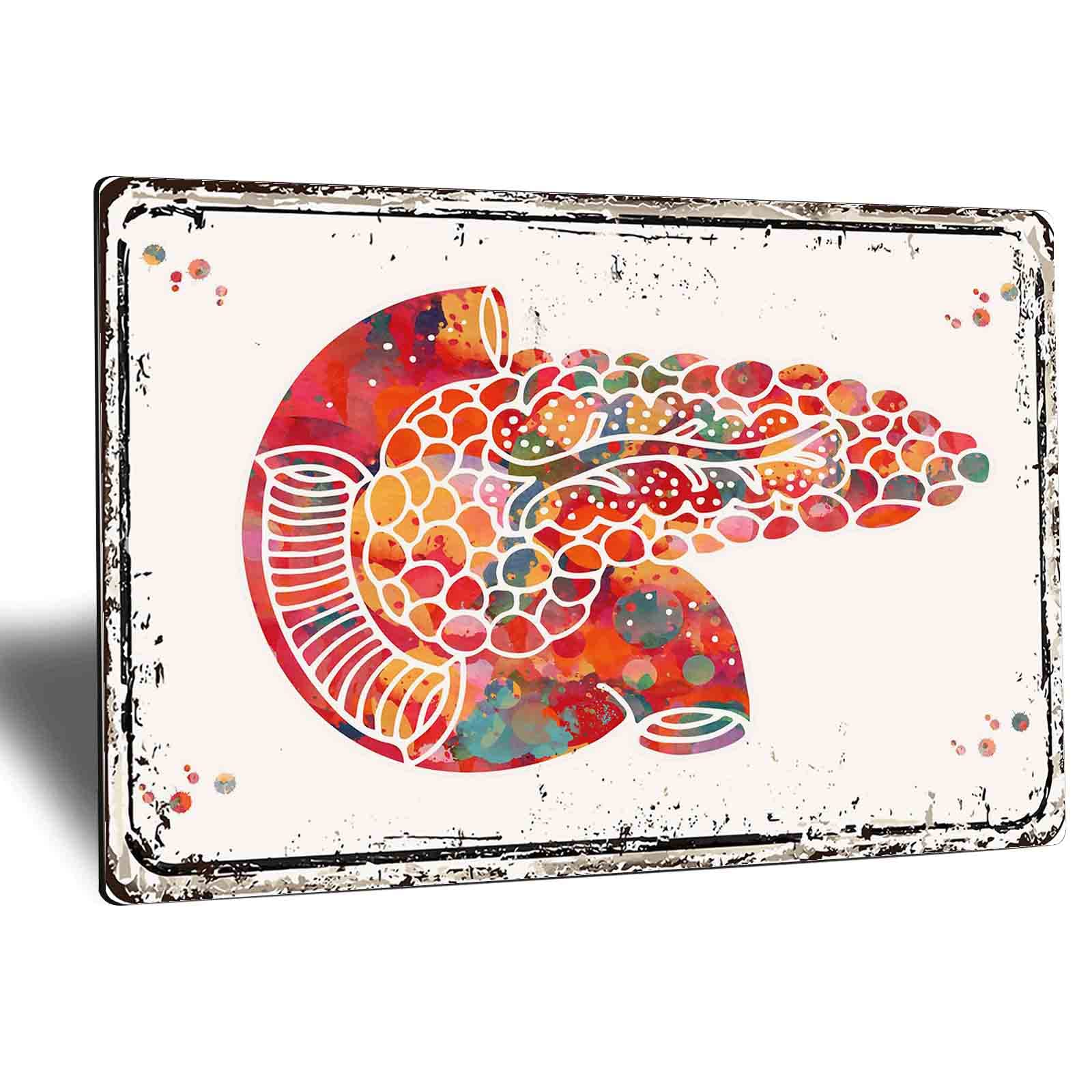 Vintage Galvanized Metal Wall Art - 12x16 Inch Pancreas Anatomy Watercolor Print, Medical Office Decor, Human Internal Organs Tin Sign for Clinic, Hospital, or Home Decor
