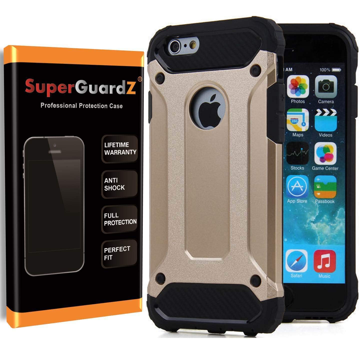 SuperGuardZ Heavy Duty Shockproof Case for iPhone 8 & iPhone 7 - Slim Protective Armor Cover [Gold] | Perfect for Outdoor Activities, Work & Everyday Protection