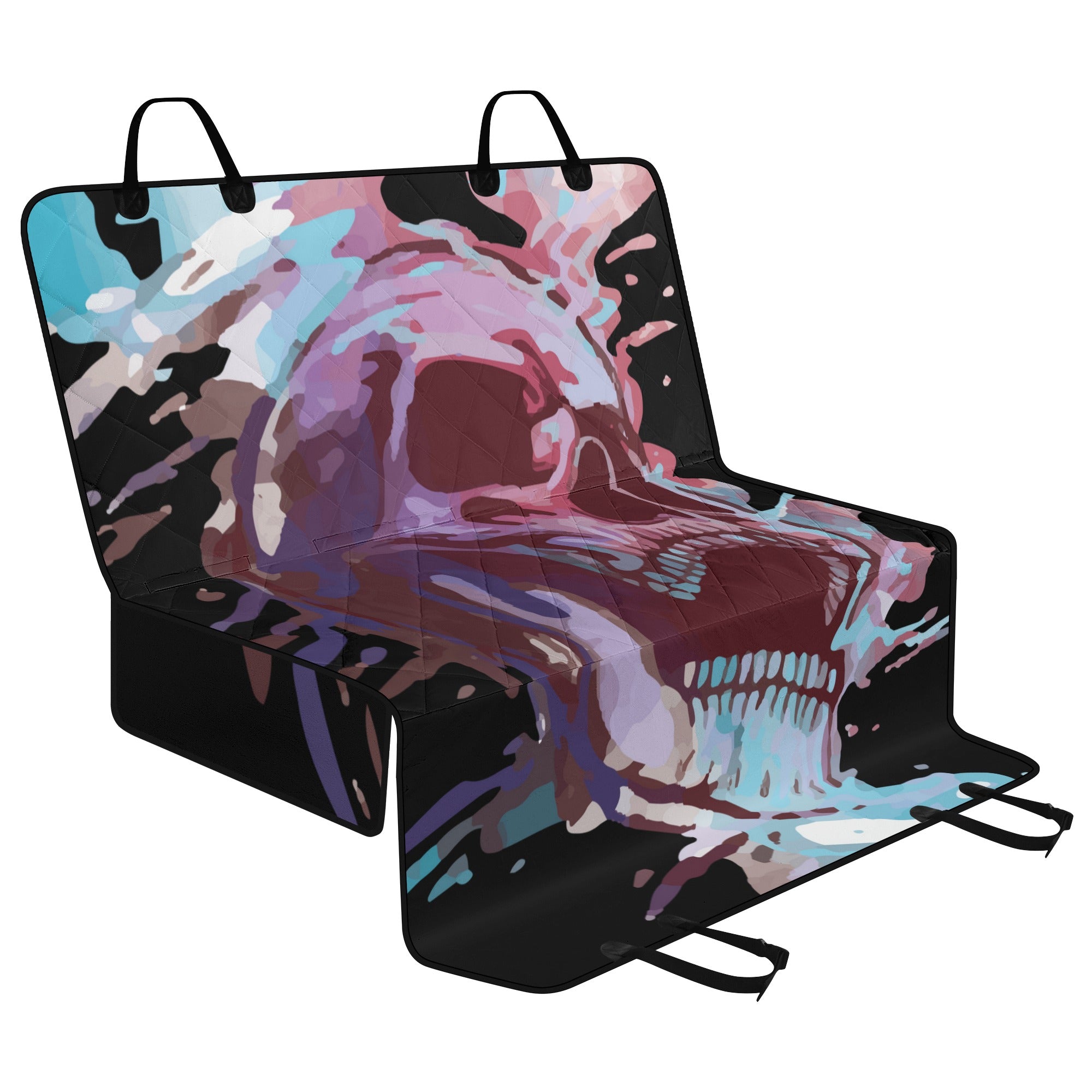 Custom Painted Skull Car Seat Covers - Universal Fit for Cars, Trucks & SUVs - Durable Neoprene Protection with Edgy Skull Design - Perfect for Halloween, Biker Enthusiasts & Gothic Style Lovers