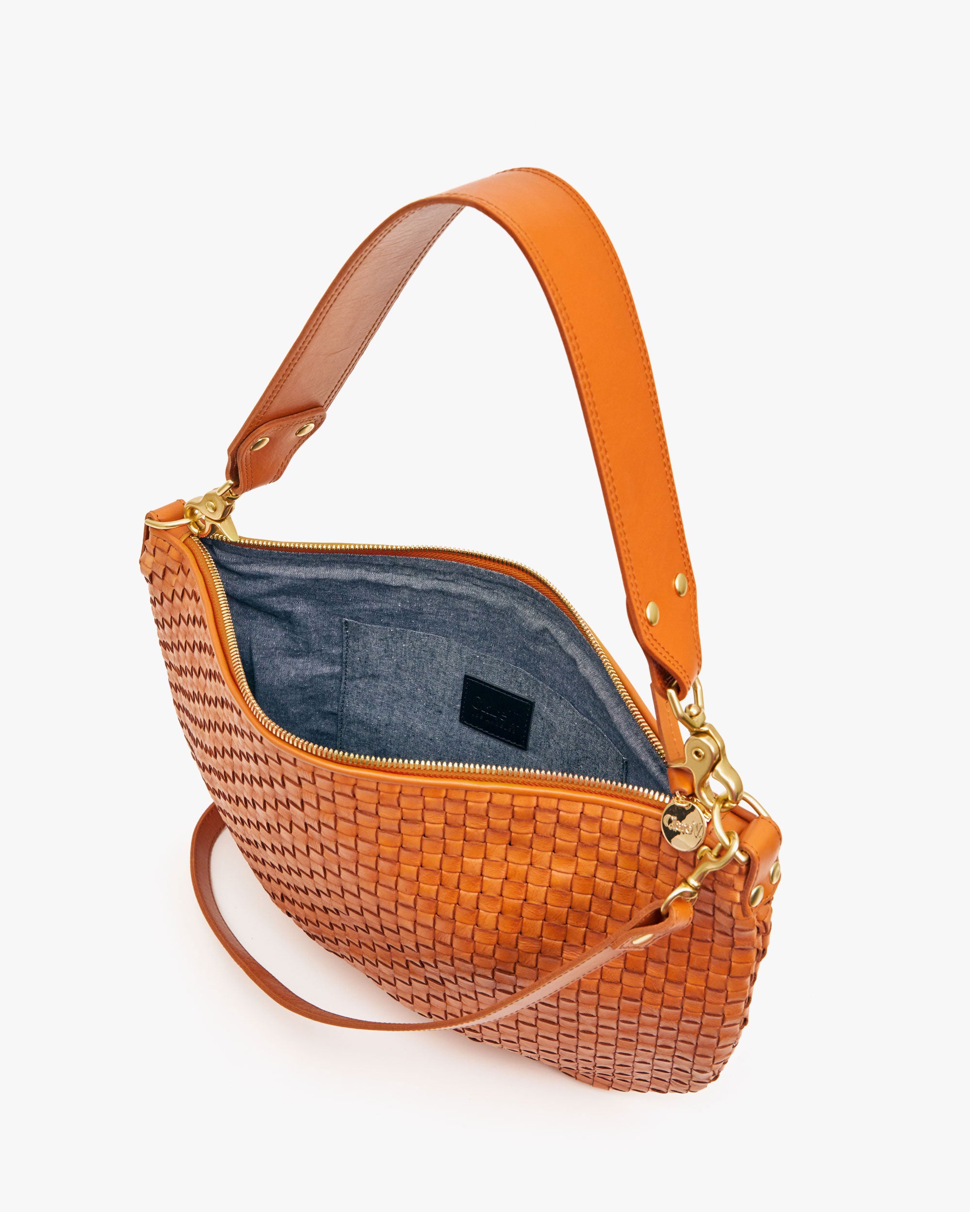 Moyen Messenger Bag - Natural Woven Checker Pattern with Updated Zipper Closure - Perfect for Work, School & Travel Accessories
