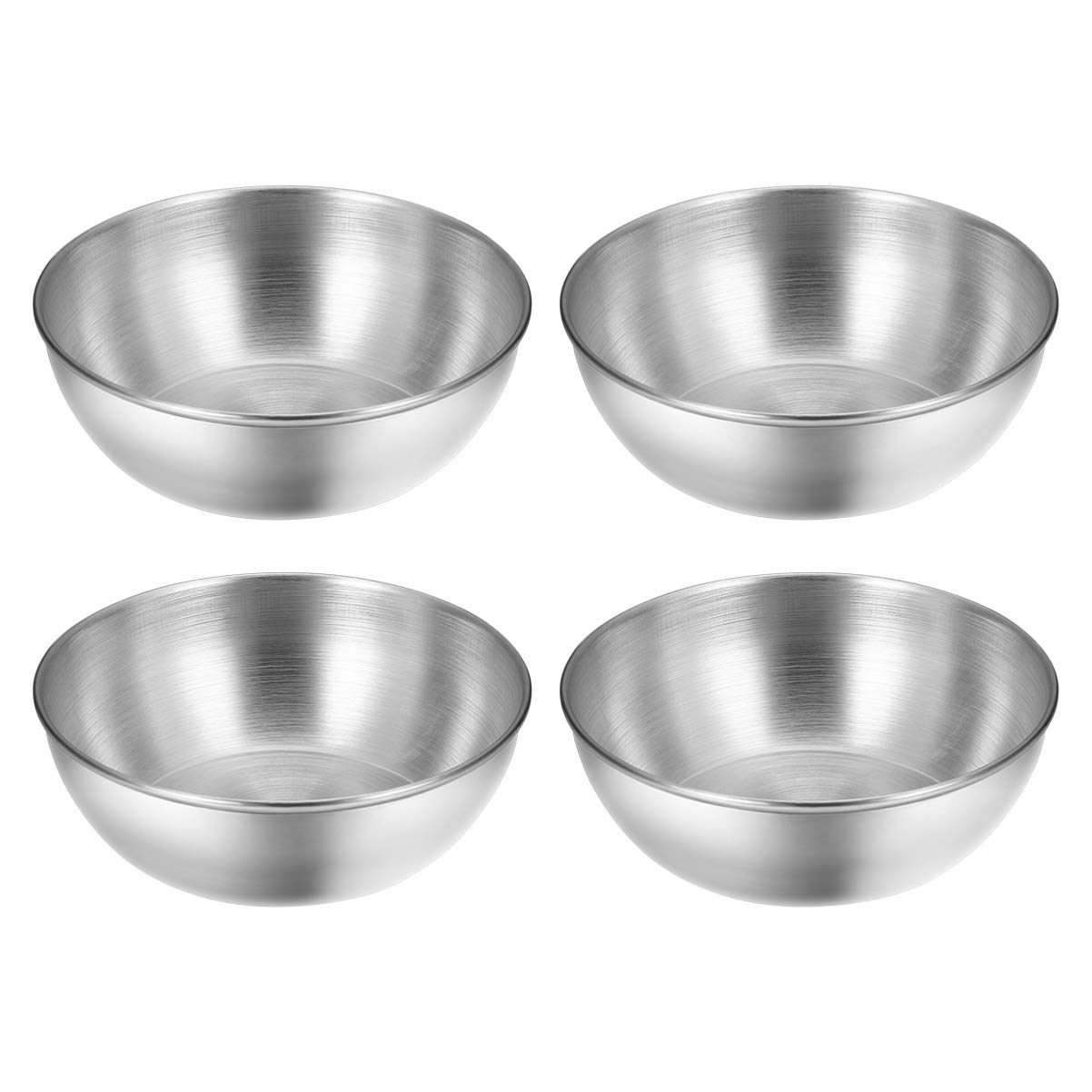Hemoton 4-Piece Stainless Steel Mini Sauce Bowls - 3.15 Inch Round Sushi Dipping Dishes, Seasoning Saucers & Appetizer Plates for Asian Cuisine, Condiments, and Party Snacks - Perfect for Restaurants, Home Kitchens, and Entertaining