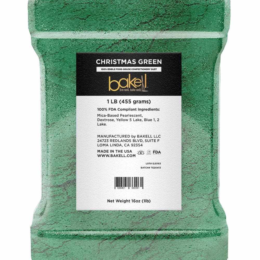 Premium Christmas Green Luster Dust - Bulk Size for Cake Decorating, Edible Glitter for Cookies, Cupcakes & Holiday Desserts - Perfect for Baking, Candy Making & DIY Crafts