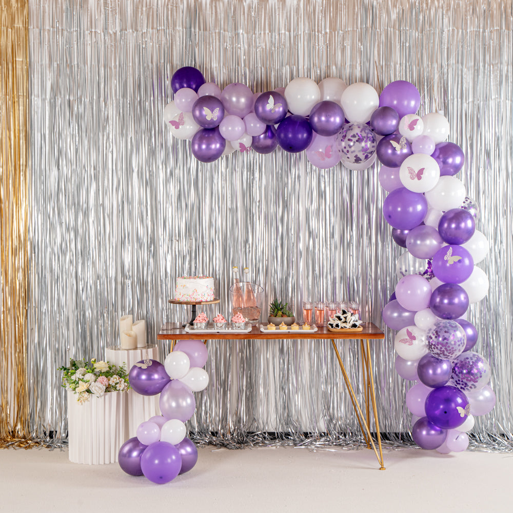 Balloonify Confetti Purple and White Balloon Arch Garland Kit - 124 Pieces Party Decorations for Birthdays, Weddings & Baby Showers