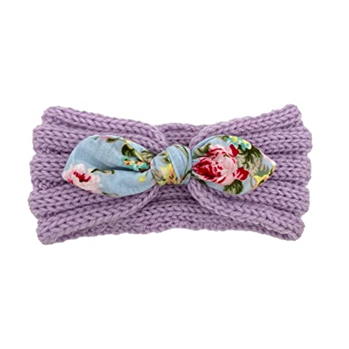 Floral Knitted Baby Headbands for Toddlers - Stretchable Hairbands with Bowknot Print for Boys & Girls - Perfect for Newborn Photos, Birthday Outfits, and Everyday Baby Fashion