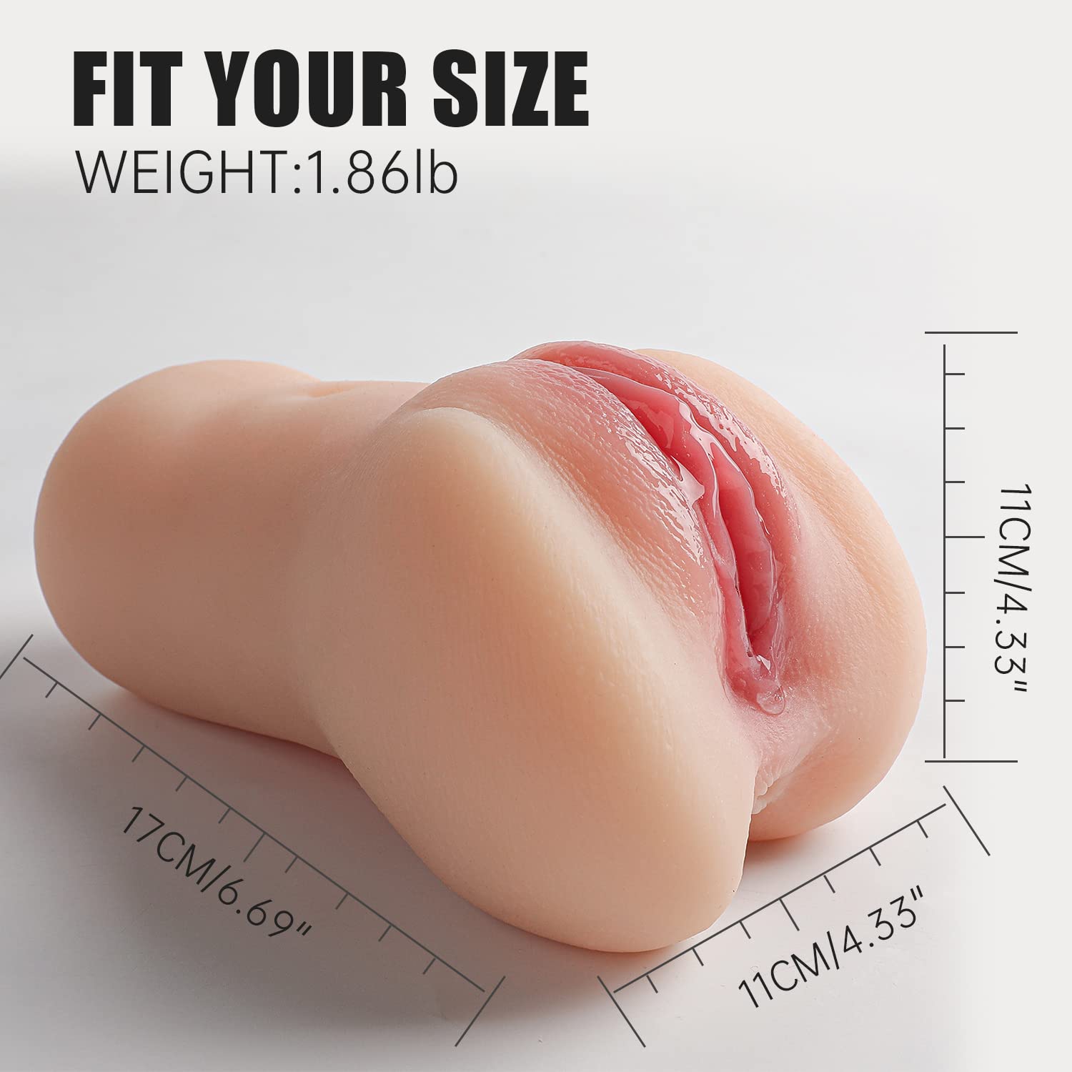 880g Realistic Male Masturbator - 3D Vagina & Tight Anus Pocket Pussy Sex Toy for Men | UK Adult Toys | Masturbation Cup for Solo Pleasure | Perfect for Travel & Discreet Use - Pink