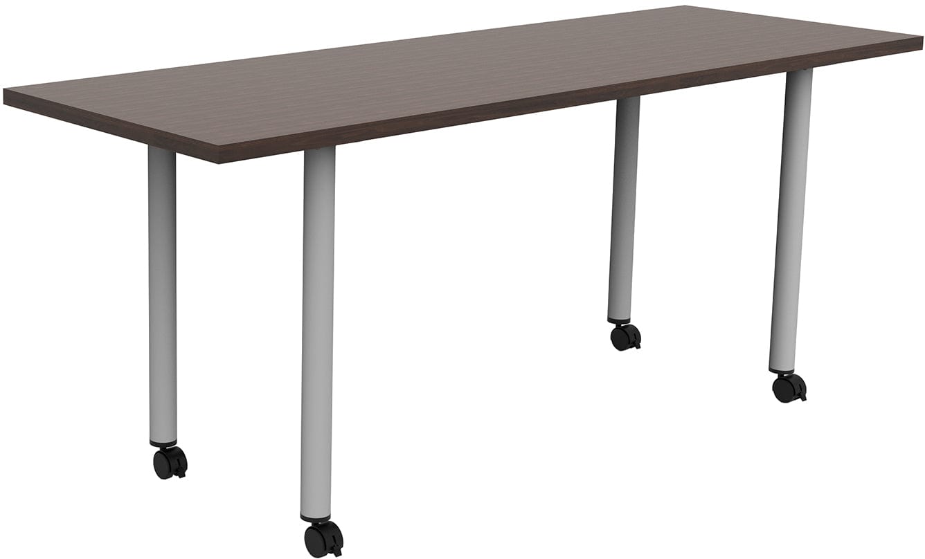 Safco JURNI 72 x 24 Inch Adjustable Height Multi-Purpose Table with Post Leg & Casters - Heavy Duty Workbench, Office Desk, Craft Table for Home & Commercial Use [JN7224NFXPCA]