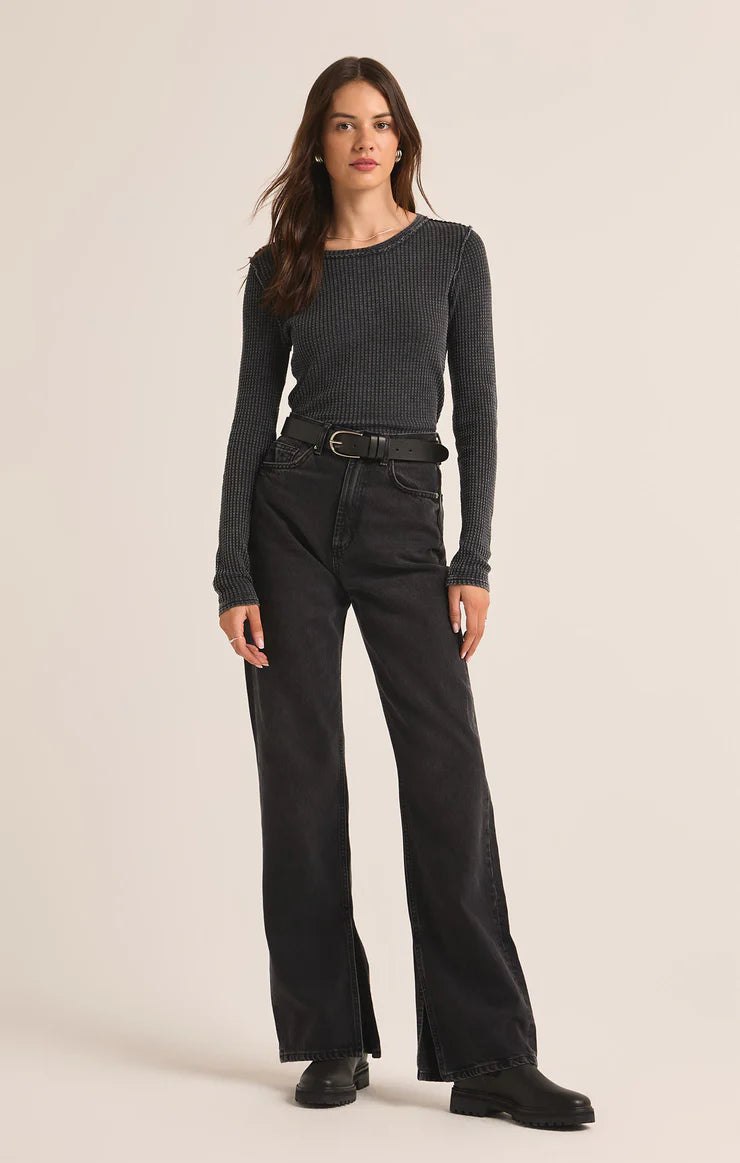 Z Supply Women's Arlet Thermal Long Sleeve Top - Soft & Warm Winter Layering Shirt for Casual Outfits & Outdoor Activities