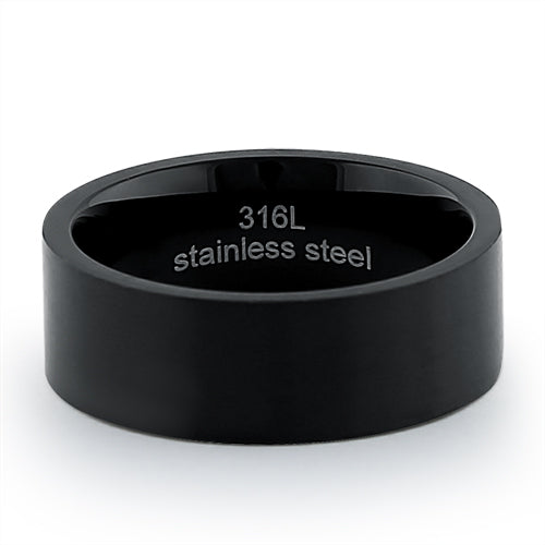 Black Stainless Steel 7mm Satin Finish Band Ring for Men - Durable Wedding, Engagement & Fashion Jewelry - Perfect for Everyday Wear & Special Occasions