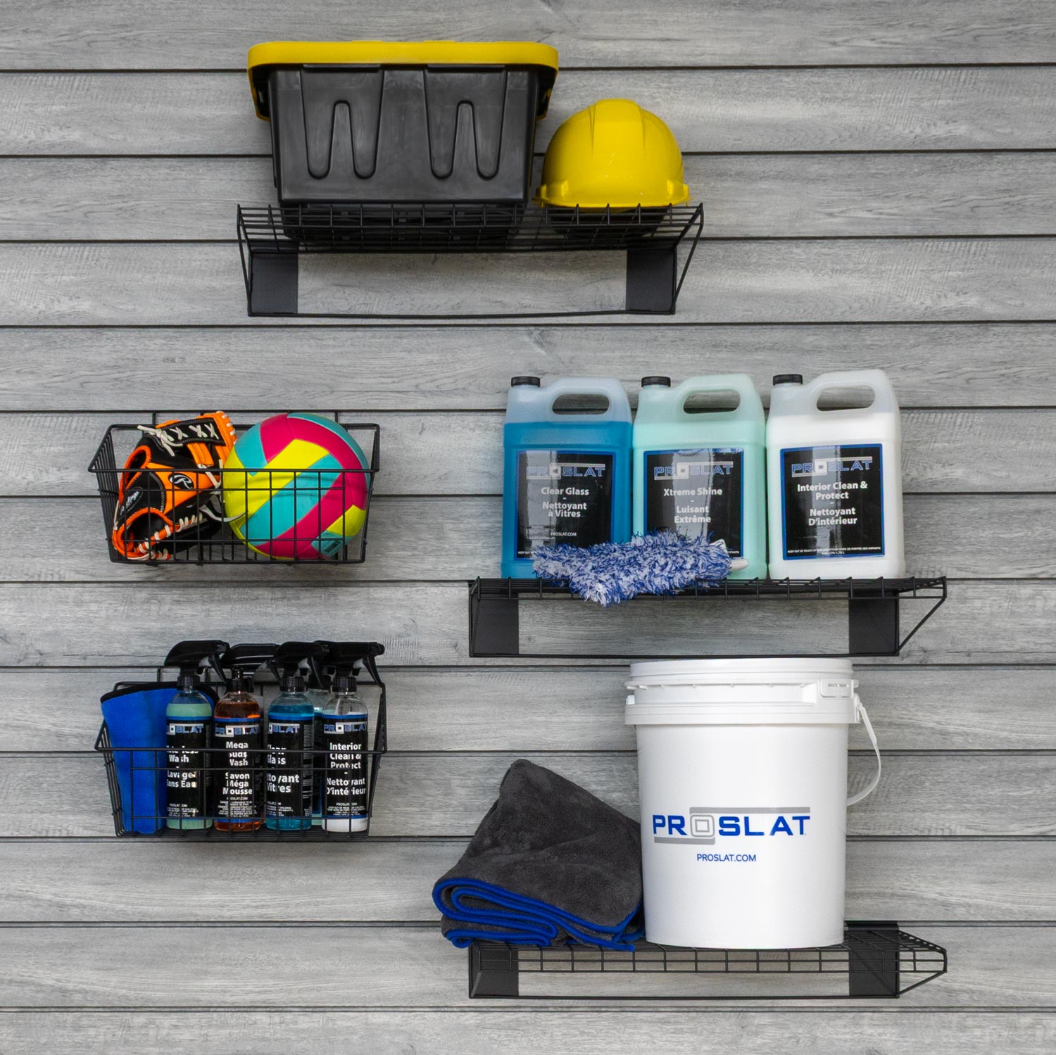 STEALTH Shelf and Basket Kit - Heavy Duty Storage Organizer for Garage, Closet & Pantry | Space Saving Solution for Home & Office Organization