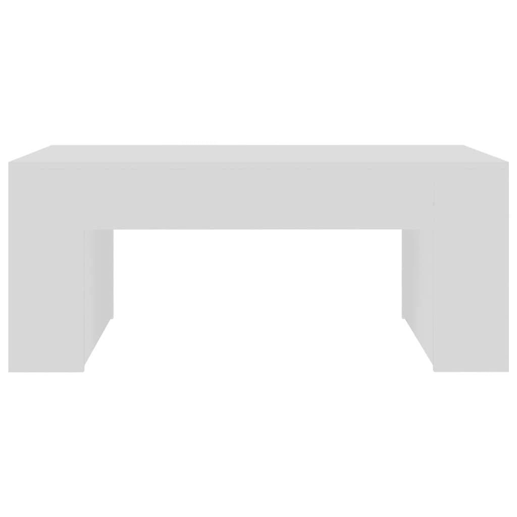 CHARMMA White Coffee Table 39.4x23.6x16.5 Inches - Sturdy Chipboard Design (22KG) - Perfect for Living Room, Office & Small Spaces