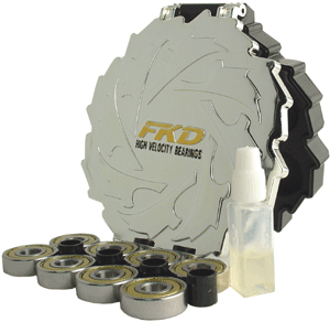 FKD Abec 7 Compact Gold Steel Shield Bearings - High Performance Skateboard & Longboard Bearings for Smooth Riding - Perfect for Street Skating, Cruising & Downhill