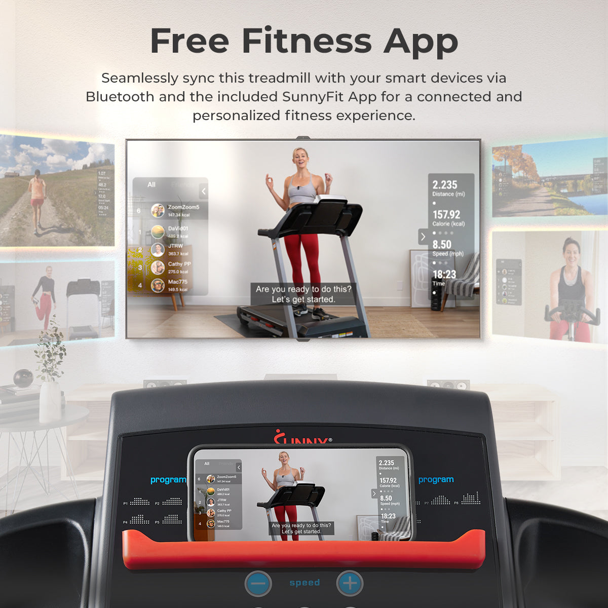 Smart Motorized Treadmill with Manual Incline - Home Gym Equipment for Cardio Workouts & Fitness Training | Perfect for Small Spaces & Indoor Exercise