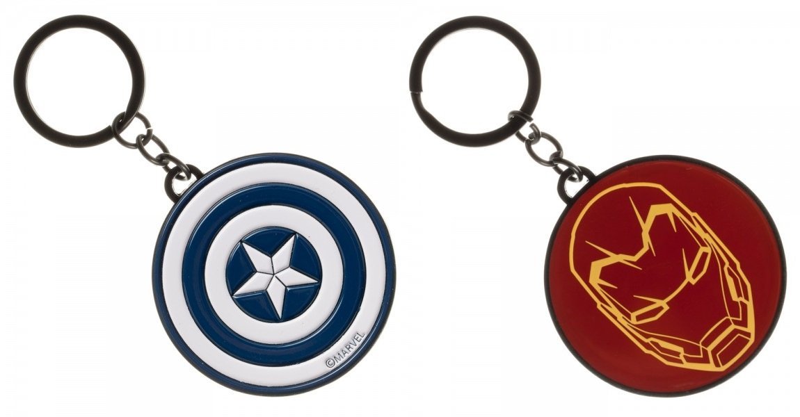 Captain America vs Iron Man Double Sided Keychain - Marvel Superhero Key Ring for Backpacks, Luggage & Gift Giving