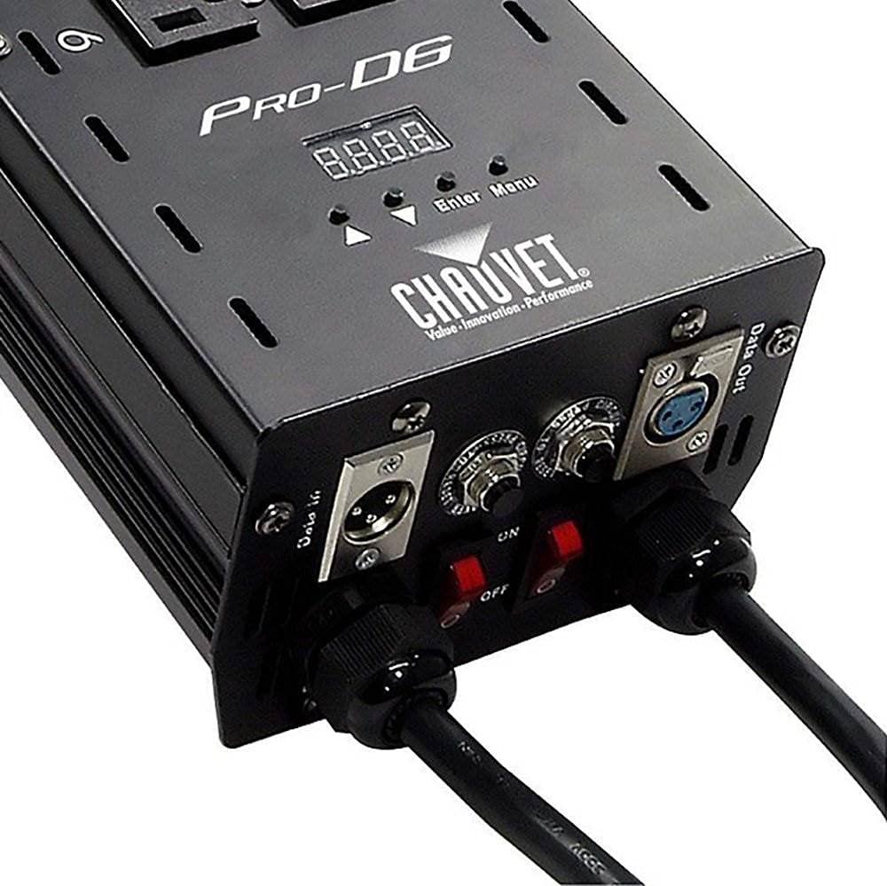 CHAUVET DJ Pro-D6 DMX-512 6-Channel Dimmer/Switch Pack - Professional LED Light Controller for Stage & Studio Lighting (Black) | Perfect for DJ Shows, Concerts, and Theater Productions