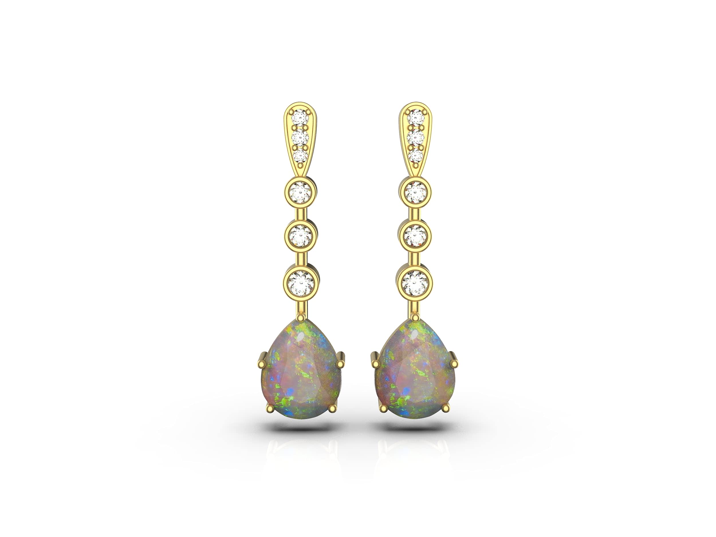 Sametrue Australian Opal Dangle Earrings - October Birthstone Jewelry for Women & Girls | Elegant Drop Earrings for Parties, Weddings & Special Occasions