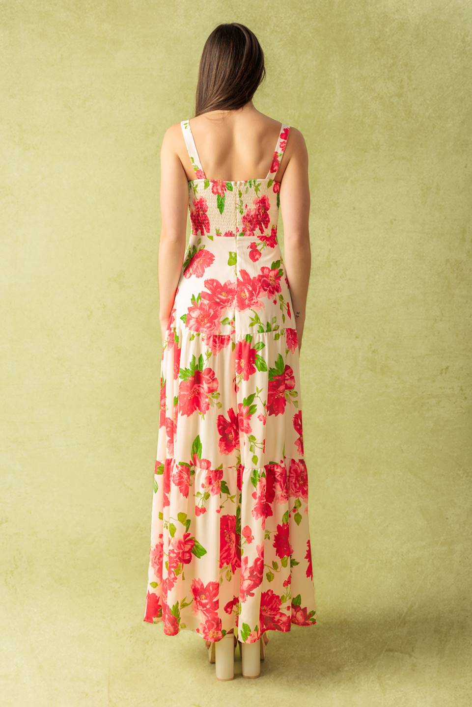 Elegant Red Floral Maxi Dress for Women | Summer Boho Chic Long Dress | Perfect for Beach Vacations, Weddings & Date Nights